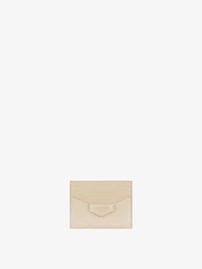 Women Wallets and Card Holders Givenchy Antigona Card Holder In Box Leather Natural Beige