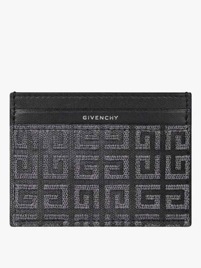 Women Wallets and Card Holders Givenchy GCut Card Holder In 4G Lurex Embroidery And Leather Dark Grey Women Wallets and Card Holders Givenchy GCut Card Holder In 4G Lurex Embroidery And Leather Dark Grey