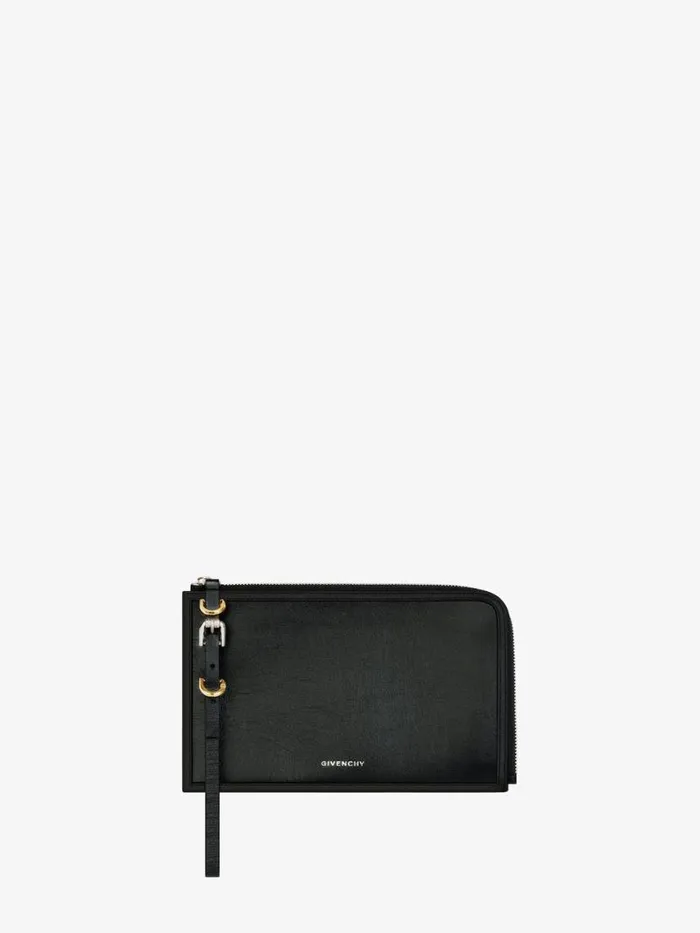 Women Wallets and Card Holders Givenchy Voyou Pouch In Leather Black