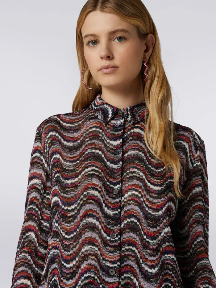 Women Wavy Viscose Shirt With Lurex Multicoloured Missoni Blouses and Shirts Women Wavy Viscose Shirt With Lurex Multicoloured Missoni Blouses and Shirts