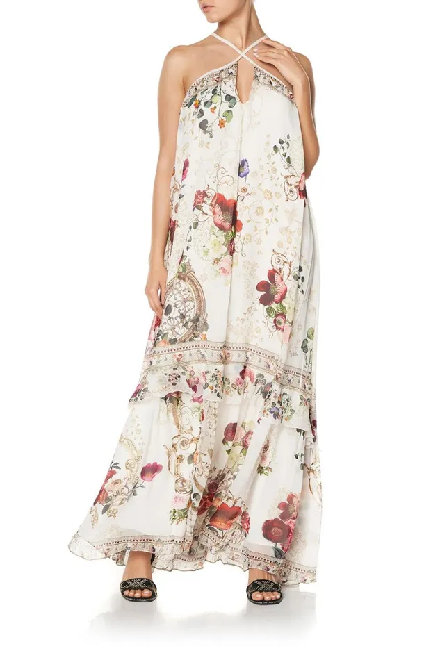 Women Wedding Guest Dresses Camilla Keyhole Neck Long Dress Fairy Godmother