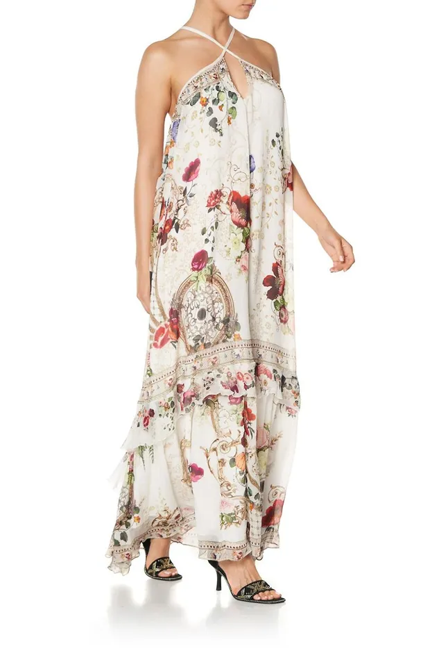 Women Wedding Guest Dresses Camilla Keyhole Neck Long Dress Fairy Godmother