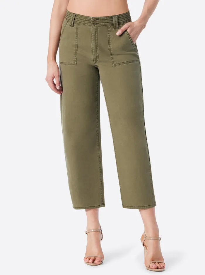 Women Wide Leg Chino In Bronze Green Jessica Simpson Bottoms