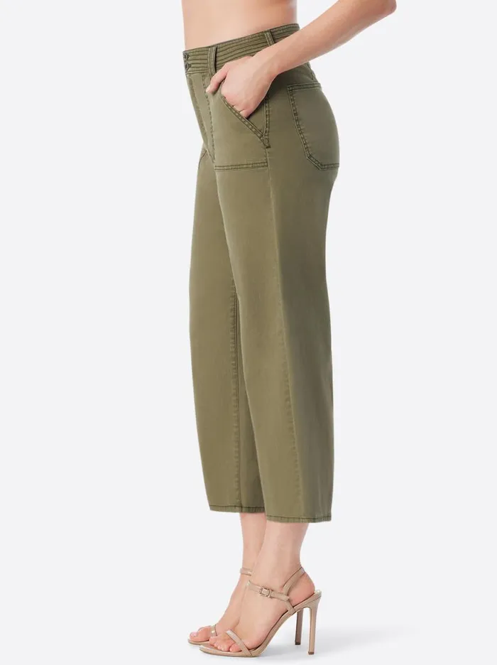 Women Wide Leg Chino In Bronze Green Jessica Simpson Bottoms