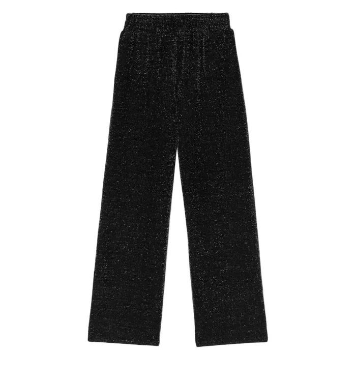 Women Wideleg Glitzy Trousers 8211 Black Promod Trousers