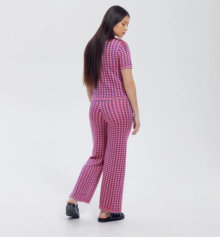 Women Wideleg Knitted Trouseers 8211 Multicolour Print Promod Trousers