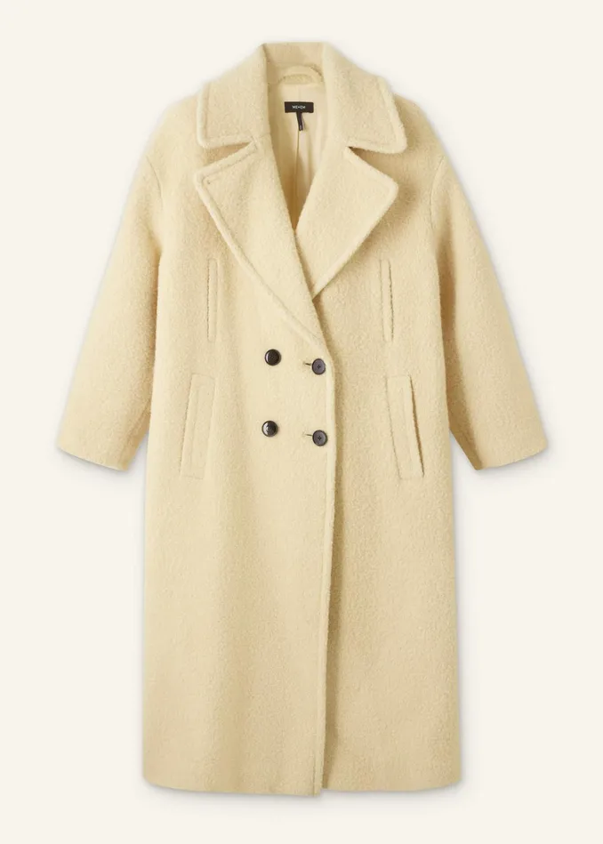 Women WoolBlend Boucl Coat Winter Citrus MEEM