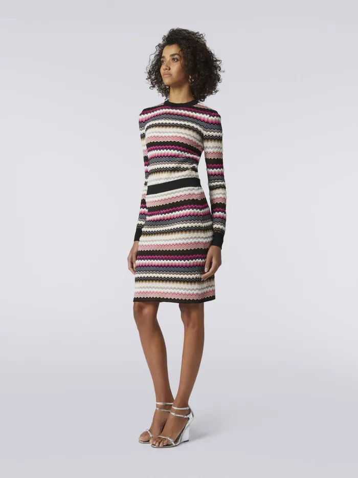 Women Wool Blend Chevron Knit Skirt Multicoloured Missoni Skirts Women Wool Blend Chevron Knit Skirt Multicoloured Missoni Skirts
