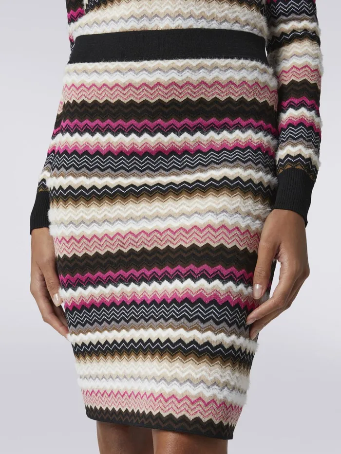 Women Wool Blend Chevron Knit Skirt Multicoloured Missoni Skirts Women Wool Blend Chevron Knit Skirt Multicoloured Missoni Skirts