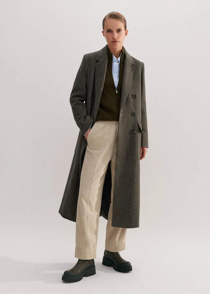 Women WoolBlend Tomboy Heritage Coat Check MEEM