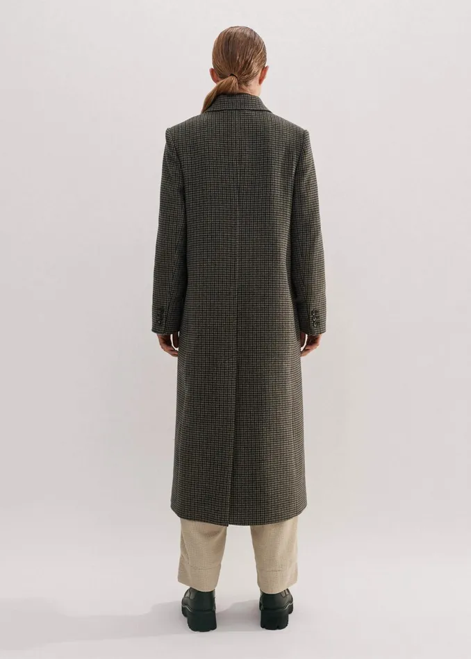 Women WoolBlend Tomboy Heritage Coat Check MEEM