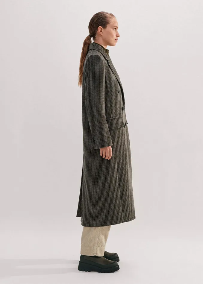 Women WoolBlend Tomboy Heritage Coat Check MEEM