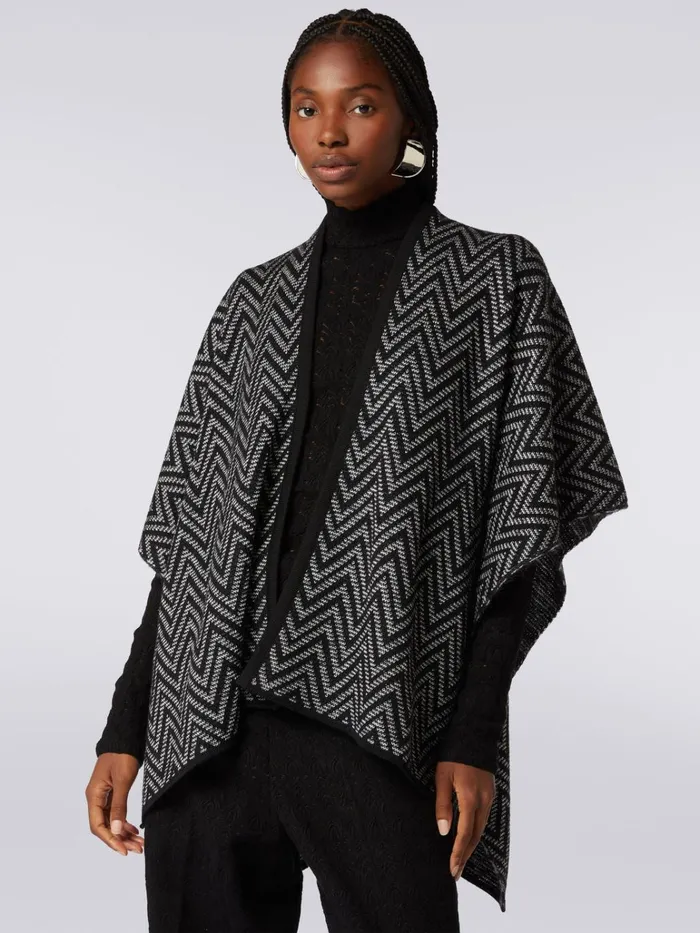 Women Wool Chevron Cape Multicoloured Missoni Coats and Jackets Women Wool Chevron Cape Multicoloured Missoni Coats and Jackets