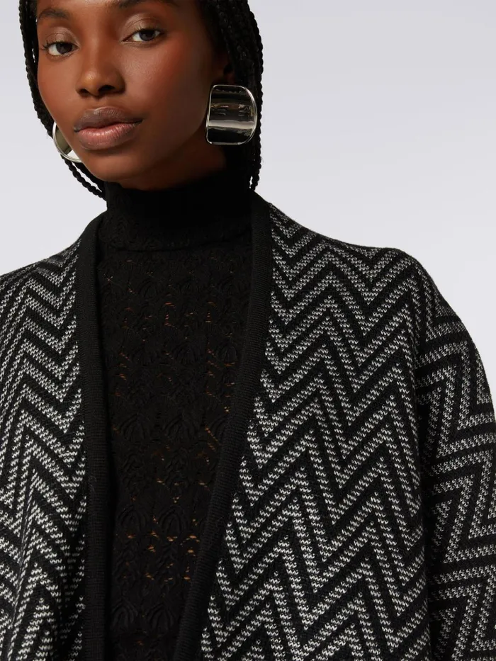 Women Wool Chevron Cape Multicoloured Missoni Coats and Jackets Women Wool Chevron Cape Multicoloured Missoni Coats and Jackets