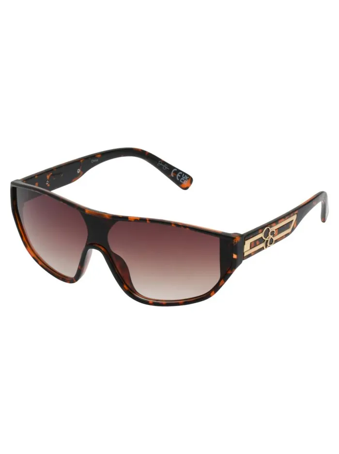 Women WrapAround Shield Sunglasses In Tortoise Jessica Simpson Sunglasses
