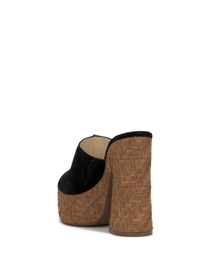 Women Xona Platform Sandal In Black Jessica Simpson Slides and Mules