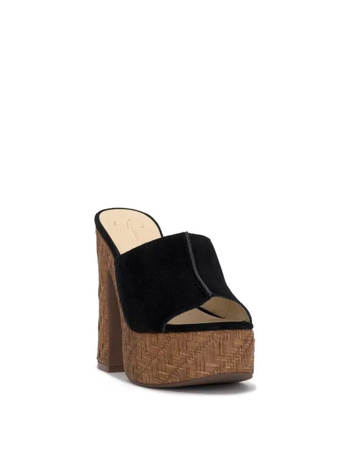 Women Xona Platform Sandal In Black Jessica Simpson Slides and Mules