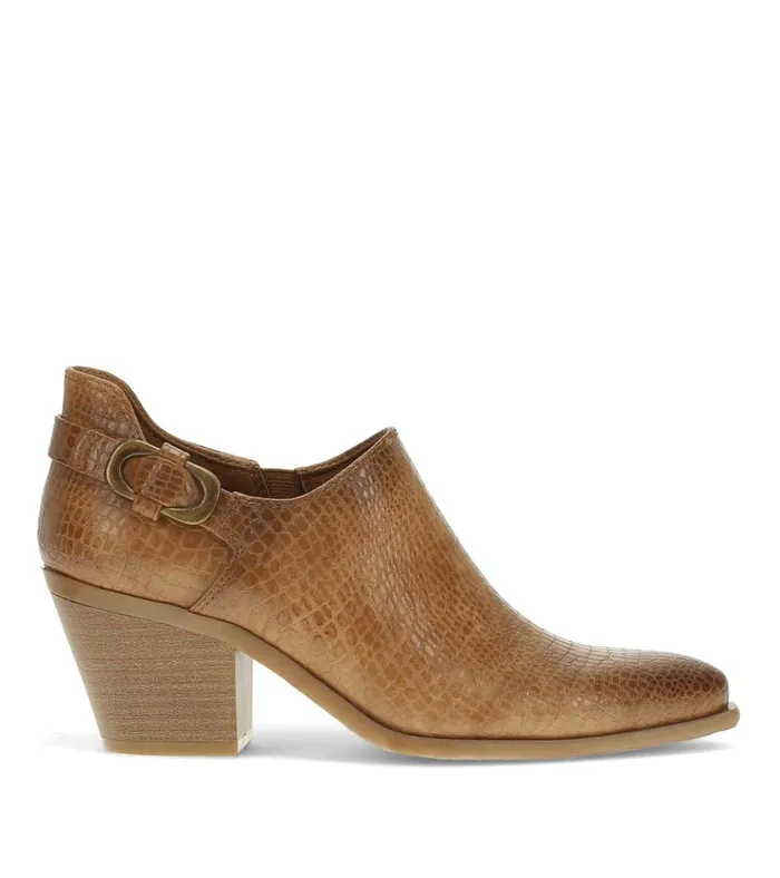 Women Yanah Block Heel Ankle Bootie Dark Almond Baretraps Booties