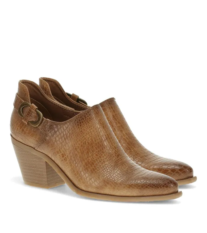 Women Yanah Block Heel Ankle Bootie Dark Almond Baretraps Booties