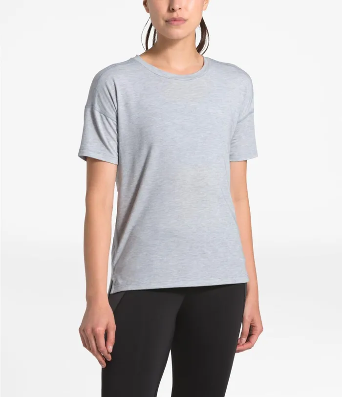 Womens The North Face Active Tops Workout ShortSleeve Tnf Light Grey Heather