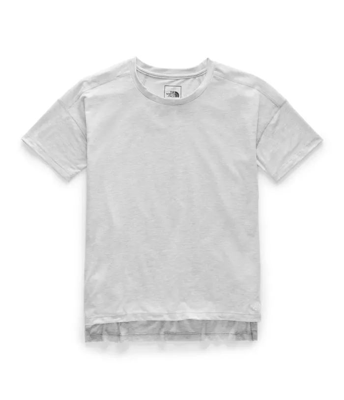 Womens The North Face Active Tops Workout ShortSleeve Tnf Light Grey Heather