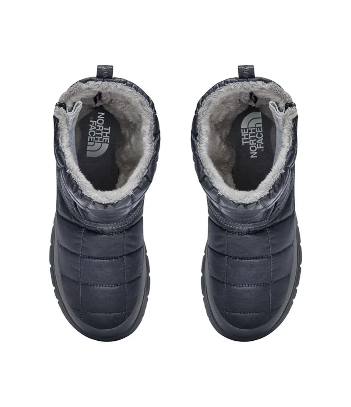Womens The North Face Boots Thermoball Eco Microbaffle Bootie Zip Zinc Greymicro Chip Grey