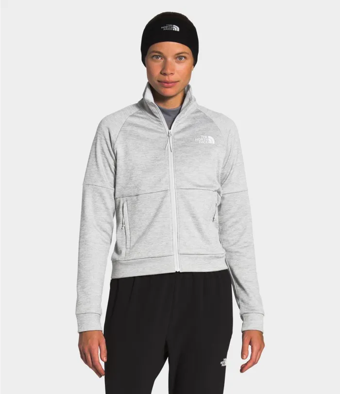 Womens The North Face Fleece AT Fleece Full Zip Tnf Light Grey Heather