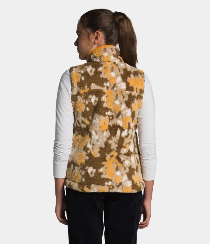 Womens The North Face Fleece Campshire Vest 20 Hawthorne Khaki Abstract Ikat Flc Print