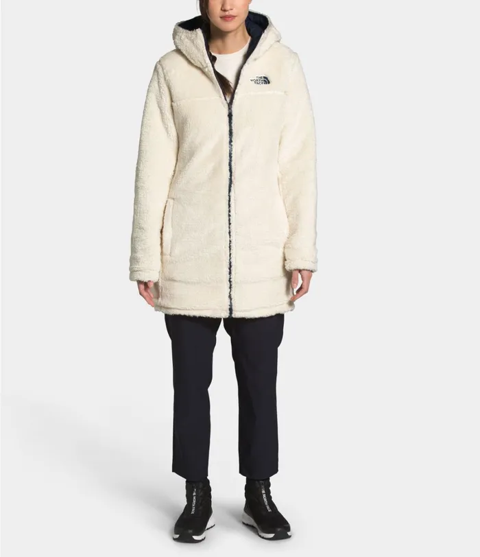 Womens The North Face Insulated and Down Jackets Mossbud Insulated Reversible Parka Aviator Navyvintage White