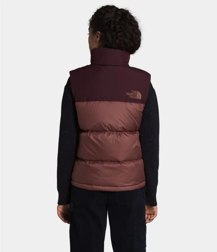 Womens The North Face Insulated and Down Jackets W ECO NUPTSE VEST Marron Purpleroot Brown