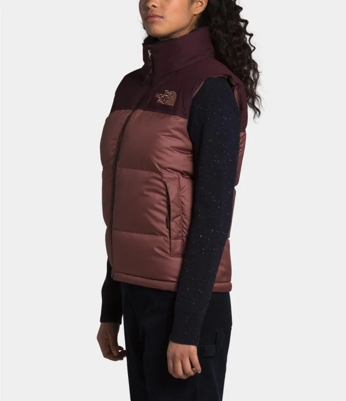 Womens The North Face Insulated and Down Jackets W ECO NUPTSE VEST Marron Purpleroot Brown