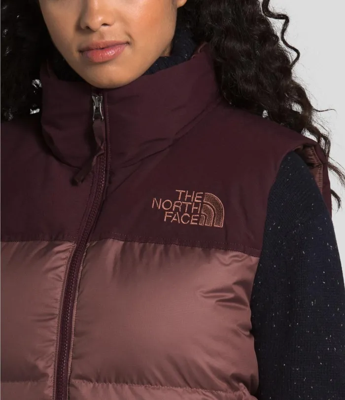 Womens The North Face Insulated and Down Jackets W ECO NUPTSE VEST Marron Purpleroot Brown