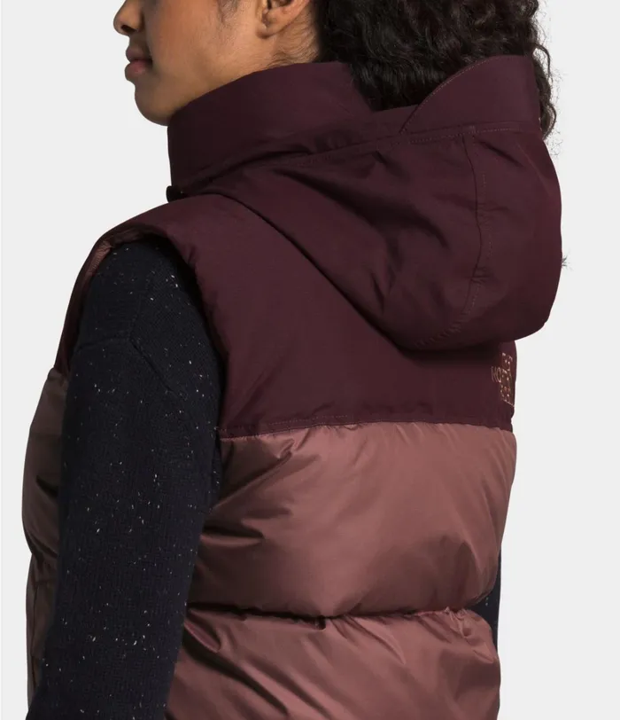 Womens The North Face Insulated and Down Jackets W ECO NUPTSE VEST Marron Purpleroot Brown