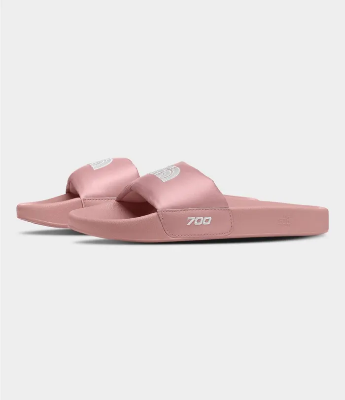 Womens The North Face Sandals Nuptse Slide Pink Claytnf White