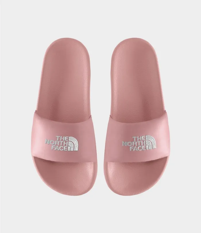 Womens The North Face Sandals Nuptse Slide Pink Claytnf White
