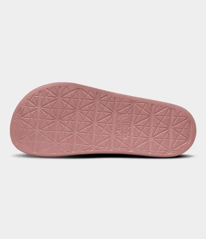 Womens The North Face Sandals Nuptse Slide Pink Claytnf White