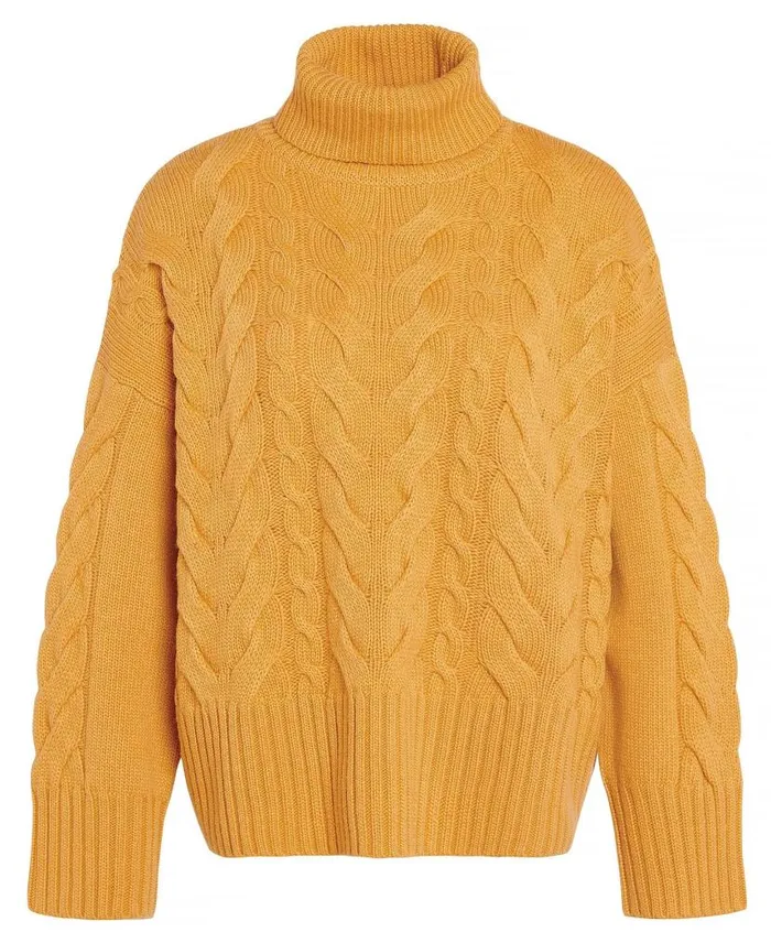 Woodlane Knitted Jumper Harvest Gold Women Barbour Jumpers