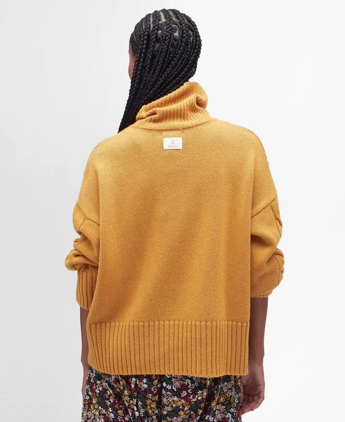 Woodlane Knitted Jumper Harvest Gold Women Barbour Jumpers