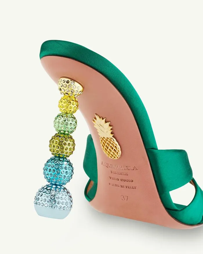 Yes Baby Mule 95 Green Women Aquazzura Slides and Mules Yes Baby Mule 95 Green Women Aquazzura Slides and Mules