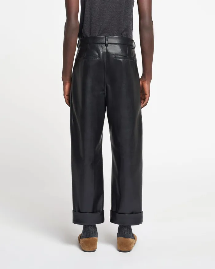 Zayden Regenerated Leather Tapered Pants Black Men Nanushka Pants