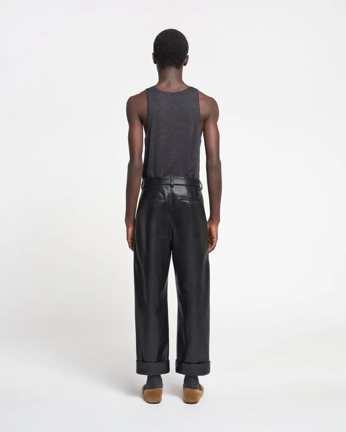 Zayden Regenerated Leather Tapered Pants Black Men Nanushka Pants