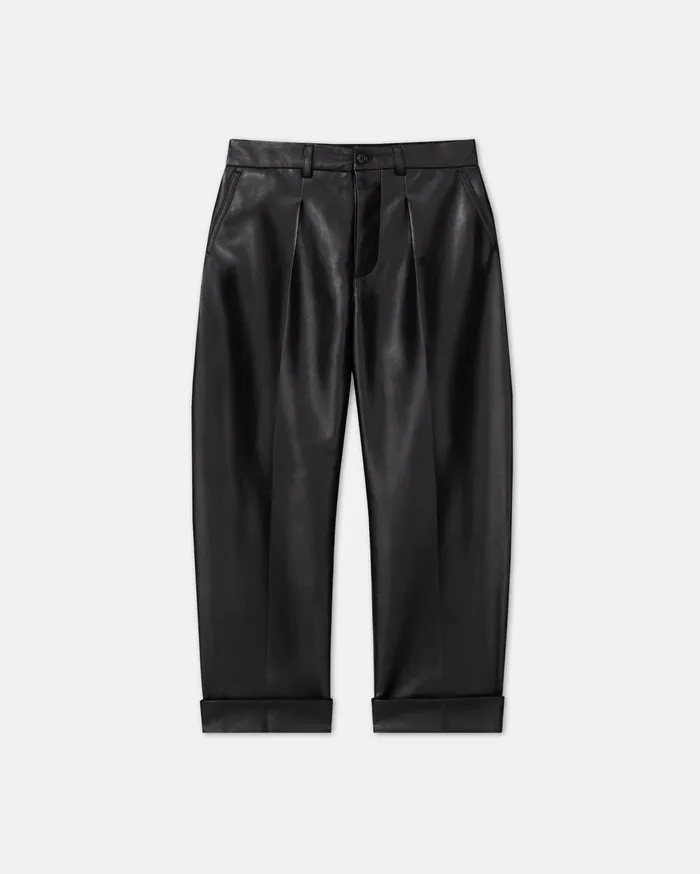 Zayden Regenerated Leather Tapered Pants Black Men Nanushka Pants