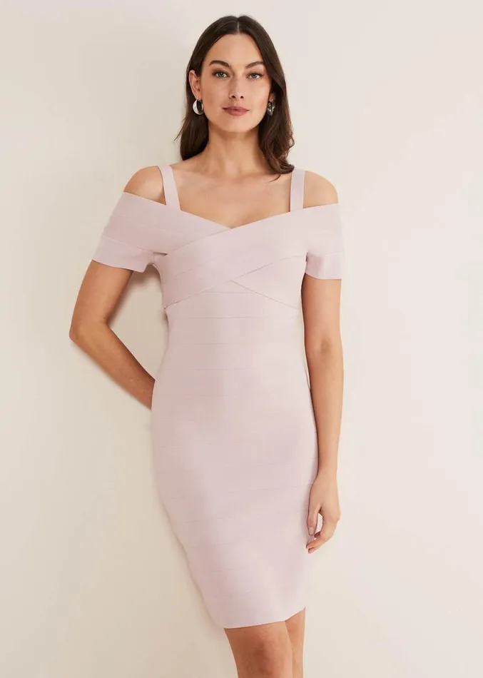 Zella Knitted Bandage Dress Antique Rose Women Phase Eight Dresses