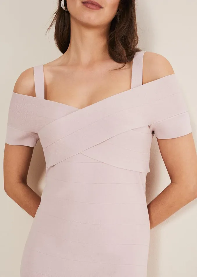 Zella Knitted Bandage Dress Antique Rose Women Phase Eight Dresses