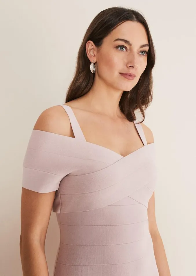 Zella Knitted Bandage Dress Antique Rose Women Phase Eight Dresses