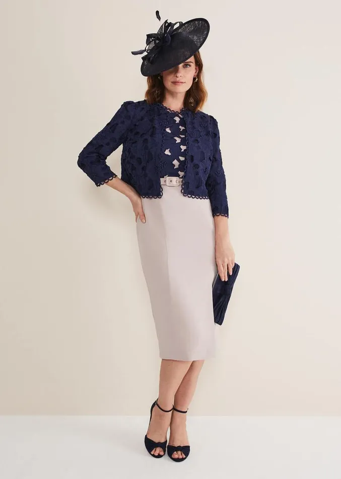 Zita Lace Jacket Navy Women Phase Eight Jackets