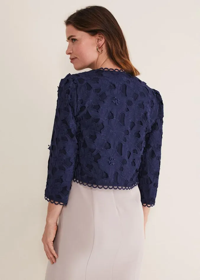 Zita Lace Jacket Navy Women Phase Eight Jackets