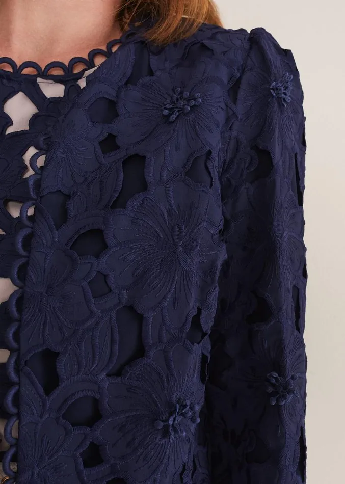 Zita Lace Jacket Navy Women Phase Eight Jackets