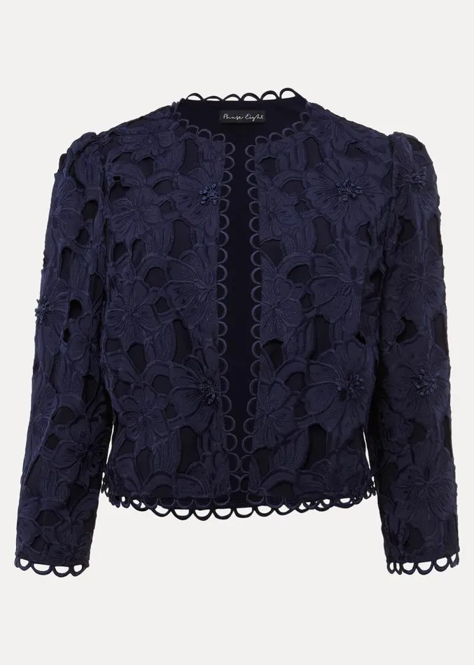 Zita Lace Jacket Navy Women Phase Eight Jackets